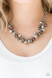 Building My Brand - Silver Necklace - Paparazzi Accessories Necklace Bedazzle Me Pretty Mobile Fashion Boutique