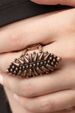 Bump, Set, Spike! - Copper Ring - Paparazzi Accessories Ring Bedazzle Me Pretty Mobile Fashion Boutique