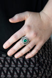 Burn Bright - Green Ring - Paparazzi Accessories Ring Bedazzle Me Pretty Mobile Fashion Boutique