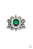 Burn Bright - Green Ring - Paparazzi Accessories Ring Bedazzle Me Pretty Mobile Fashion Boutique