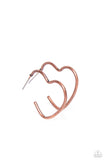 Burnished Beau - Copper Earrings - Paparazzi Accessories Earrings Bedazzle Me Pretty Mobile Fashion Boutique