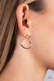 Burnished Beau - Gold Earrings - Paparazzi Accessories Earrings Bedazzle Me Pretty Mobile Fashion Boutique