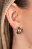 Burnished Beauty - Brass Earrings - Paparazzi Accessories Earrings Bedazzle Me Pretty Mobile Fashion Boutique