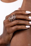 Burnished Bouquet - Copper Ring - Paparazzi Accessories Ring Bedazzle Me Pretty Mobile Fashion Boutique