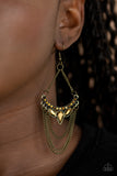 Burst Into TIERS - Brass Earrings - Paparazzi Accessories Earrings Bedazzle Me Pretty Mobile Fashion Boutique