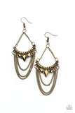Burst Into TIERS - Brass Earrings - Paparazzi Accessories Earrings Bedazzle Me Pretty Mobile Fashion Boutique