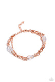 Business Brunch - Copper Bracelet - Paparazzi Accessories Bracelet Bedazzle Me Pretty Mobile Fashion Boutique