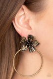 Buttercup Bliss - Brass Post Earrings - Paparazzi Accessories Post Earrings Bedazzle Me Pretty Mobile Fashion Boutique