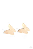 Butterfly Beholder - Gold Post Earrings - Paparazzi Accessories Post Earrings Bedazzle Me Pretty Mobile Fashion Boutique