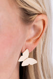 Butterfly Beholder - Gold Post Earrings - Paparazzi Accessories Post Earrings Bedazzle Me Pretty Mobile Fashion Boutique