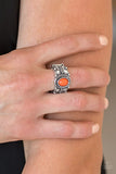 Butterfly Belle - Orange Ring - Paparazzi Accessories Ring Bedazzle Me Pretty Mobile Fashion Boutique4/22