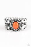 Butterfly Belle - Orange Ring - Paparazzi Accessories Ring Bedazzle Me Pretty Mobile Fashion Boutique4/22