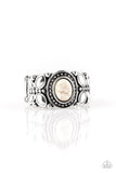 Butterfly Belle - White Ring - Paparazzi Accessories Ring Bedazzle Me Pretty Mobile Fashion Boutique4/22
