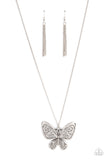 Butterfly Boutique - Silver Necklace - Paparazzi Accessories Necklace FS-Bedazzle Me Pretty Mobile Fashion Boutique