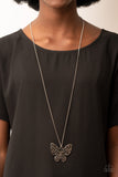 Butterfly Boutique - Silver Necklace - Paparazzi Accessories Necklace FS-Bedazzle Me Pretty Mobile Fashion Boutique