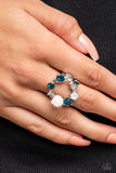 Butterfly Bustle - Blue Ring - Paparazzi Accessories Ring Bedazzle Me Pretty Mobile Fashion Boutique