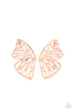 Butterfly Frills - Copper Post Earrings - Paparazzi Accessories Post Earrings FS-Bedazzle Me Pretty Mobile Fashion Boutique