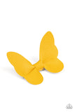 Butterfly Oasis - Yellow Hair Clip - Paparazzi Accessories Hair Clip Bedazzle Me Pretty Mobile Fashion Boutique4/22