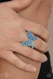 Butterfly Orchard - Blue Ring - Paparazzi Accessories Ring Bedazzle Me Pretty Mobile Fashion Boutique