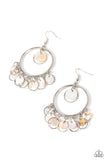 Cabana Charm - White Earrings - Paparazzi Accessories Earrings Bedazzle Me Pretty Mobile Fashion Boutique