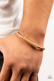 CABLE-Minded - Gold Mens Bracelet - Paparazzi Accessories Mens Bracelet Bedazzle Me Pretty Mobile Fashion Boutique