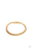 Cable Train - Gold Mens Bracelet - Paparazzi Accessories Mens Bracelet Bedazzle Me Pretty Mobile Fashion Boutique