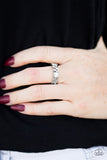 CACHE Out - White Ring - Paparazzi Accessories Ring Bedazzle Me Pretty Mobile Fashion Boutique