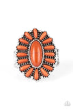 Cactus Cabana - Orange Ring - Paparazzi Accessories Ring Bedazzle Me Pretty Mobile Fashion Boutique