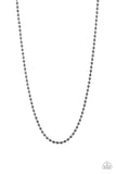 Cadet Casual - Black Necklace - Paparazzi Accessories Necklace Bedazzle Me Pretty Mobile Fashion Boutique