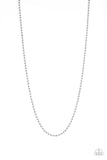 Cadet Casual - Silver Mens Necklace - Paparazzi Accessories Mens Necklace Bedazzle Me Pretty Mobile Fashion Boutique