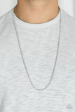 Cadet Casual - Silver Mens Necklace - Paparazzi Accessories Mens Necklace Bedazzle Me Pretty Mobile Fashion Boutique