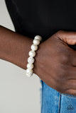 Cake Walk - White Bracelet - Paparazzi Accessories Bracelet Bedazzle Me Pretty Mobile Fashion Boutique