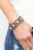 Cakewalk Dancing - White Bracelet - Paparazzi Accessories Bracelet Bedazzle Me Pretty Mobile Fashion Boutique