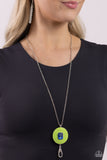 Caliber Collision - Green Lanyard - Paparazzi Accessories Lanyard Bedazzle Me Pretty Mobile Fashion Boutique