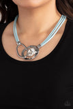 Californian Cowgirl - Blue Necklace - Paparazzi Accessories Necklace Bedazzle Me Pretty Mobile Fashion Boutique