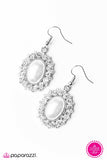 Call Me Cinderella - White Earrings - Paparazzi Accessories Earrings Bedazzle Me Pretty Mobile Fashion Boutique