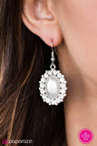 Call Me Cinderella - White Earrings - Paparazzi Accessories Earrings Bedazzle Me Pretty Mobile Fashion Boutique