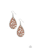 Call Me Ms. Universe - Brown Earrings - Paparazzi Accessories Earrings Bedazzle Me Pretty Mobile Fashion Boutique