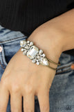 Call Me Old-Fashioned - Brass Bracelet - Paparazzi Accessories Bracelet Bedazzle Me Pretty Mobile Fashion Boutique