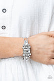 Call Me Old-Fashioned - White Bracelet - Paparazzi Accessories Bracelet Bedazzle Me Pretty Mobile Fashion Boutique