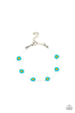 Camp Flower Power - Blue Bracelet - Paparazzi Accessories Bracelet Bedazzle Me Pretty Mobile Fashion Boutique