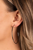 Can I Get a HOOP HOOP - Black Earrings - Paparazzi Accessories Earrings Bedazzle Me Pretty Mobile Fashion Boutique
