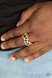 Can Only Go UPSCALE From Here - Brass Ring - Paparazzi Accessories Ring Bedazzle Me Pretty Mobile Fashion Boutique