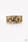 Can Only Go UPSCALE From Here - Brass Ring - Paparazzi Accessories Ring Bedazzle Me Pretty Mobile Fashion Boutique