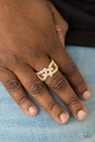 Can Only Go UPSCALE From Here - Gold Ring - Paparazzi Accessories Ring Bedazzle Me Pretty Mobile Fashion Boutique