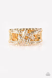 Can Only Go UPSCALE From Here - Gold Ring - Paparazzi Accessories Ring Bedazzle Me Pretty Mobile Fashion Boutique