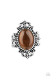 Can You SEER What I SEER - Brown Ring - Paparazzi Accessories Ring Bedazzle Me Pretty Mobile Fashion Boutique