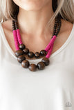 Cancun Cast Away - Pink Necklace - Paparazzi Accessories Necklace Bedazzle Me Pretty Mobile Fashion Boutique