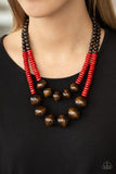 Cancun Cast Away - Red Necklace - Paparazzi Accessories Necklace Bedazzle Me Pretty Mobile Fashion Boutique
