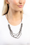 Candescent Cascade - Silver Necklace - Paparazzi Accessories Necklace Bedazzle Me Pretty Mobile Fashion Boutique